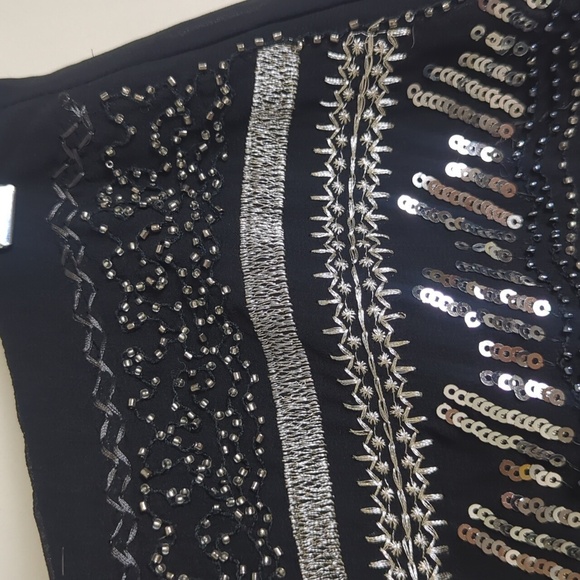 Festival Beaded Sequenced Embroidered Mini Skirt Women's Size 10 - Picture 4 of 10